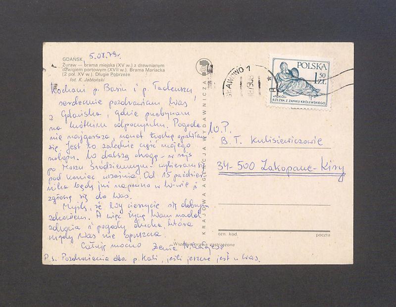 Kochani p. Basiu i p. Tadeuszu, serdecznie pozdrawiam Was [...]