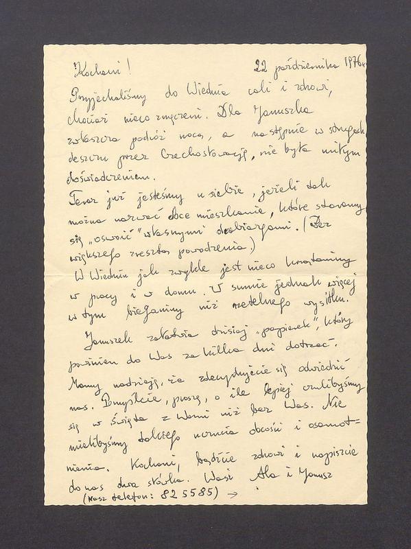 Kochani! Przyjechaliśmy do Wiednia  [...]