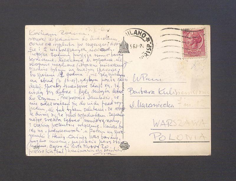 Kochani Rodzice! Wczoraj dojechałam do Mediolanu [...]