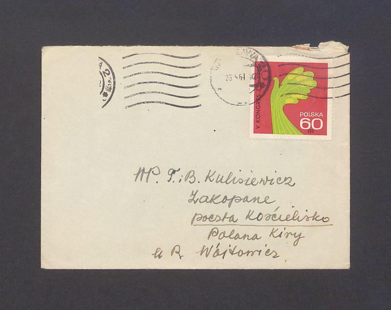 Koperta, adr. WP. T. i B. Kulisiewicz