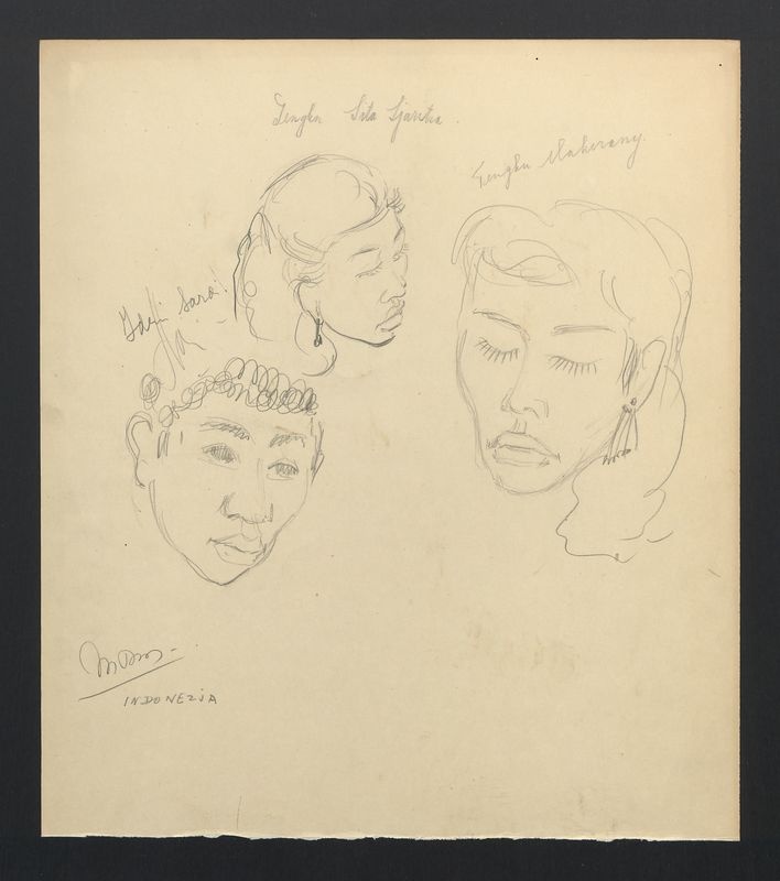 Szkice głów indonezyjskich