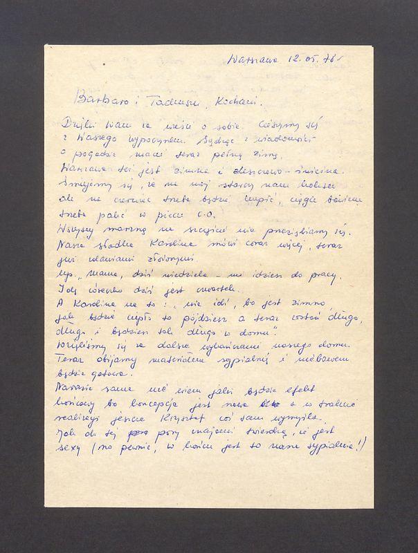 Barbaro i Tadeuszu, Kochani. Dzięki Wam za wieści [...]