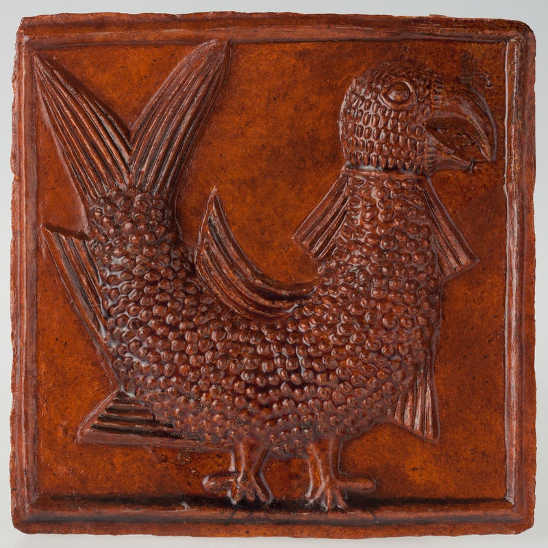 Kafel z wyobrażeniem ryby-ptaka