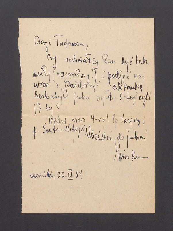 Drogi Tadeuszu, Czy zechciałby Pan [...]