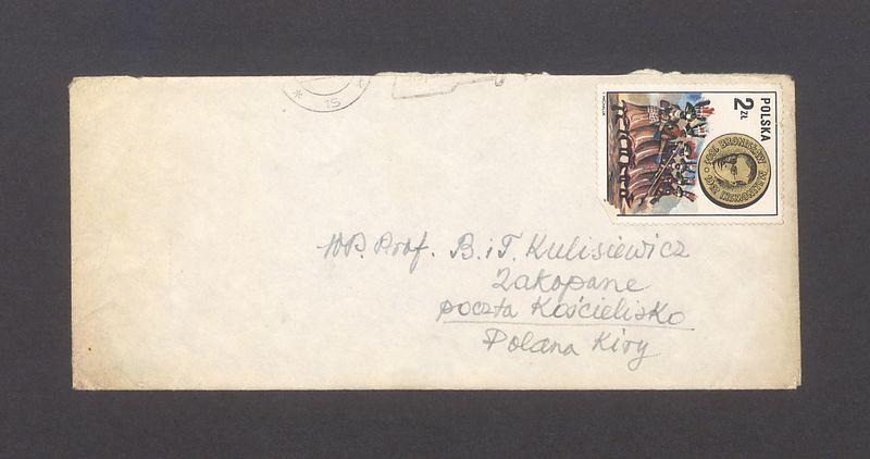 Koperta, adr. W.P. Prof. B. i T. Kulisiewicz