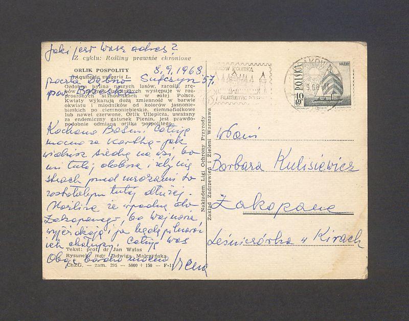 Kochana Basiu! Całuję mocno za kartkę [...]