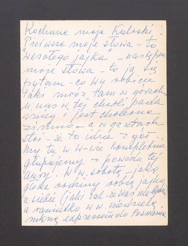 Kochane Moje Kuliski. Pierwsze moje słowa - to "Wesołego jajka" [...]