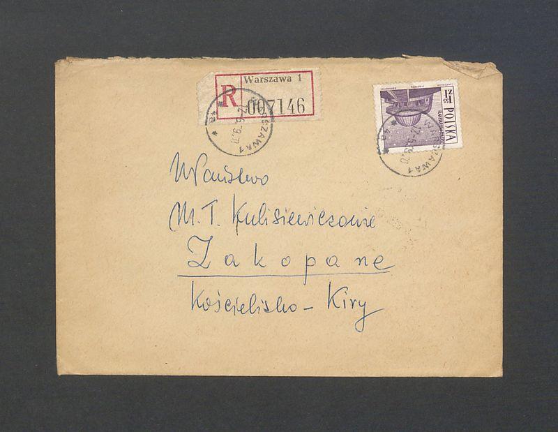 Koperta, adr. WPaństwo M. T. Kulisiewiczowie