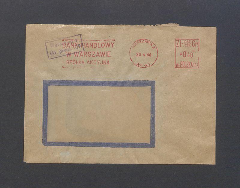 Koperta, nad. Bank Handlowy w Warszawie