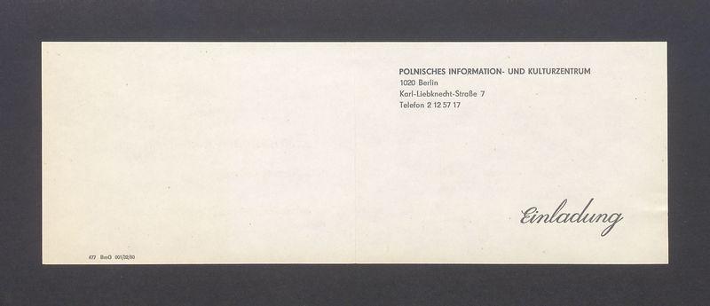 Wir laden Sie herzlich ein zur Eroffnung der Ausstellung "Zeichnungen und Grafiken von Tadeusz Kulisiewicz"