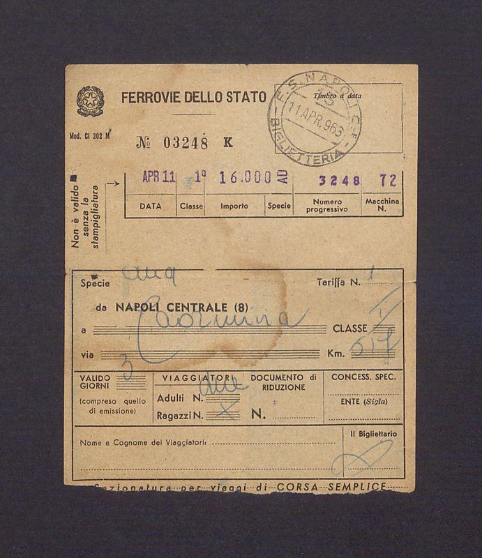 Bilet kolejowy na przejazd z Neapolu Centrale do Taorminy