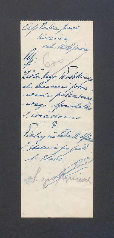 Recepta do Apteki pod Kozicą