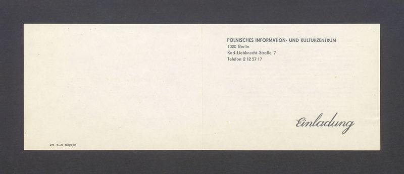 Wir laden Sie herzlich ein zur Eroffnung der Ausstellung "Zeichnungen und Grafiken von Tadeusz Kulisiewicz"