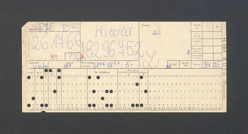Rachunki za rozmowy telefoniczne