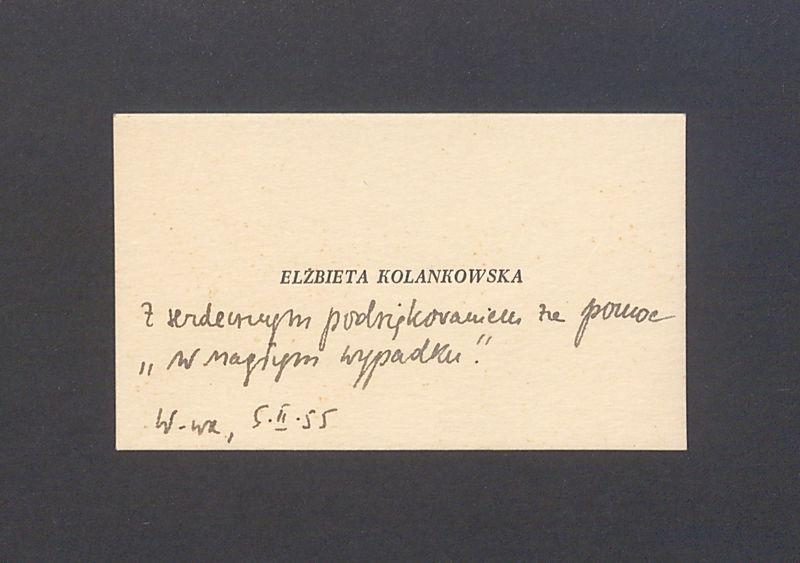 Bilecik z podziękowaniem za pomoc "w nagłym wypadku"