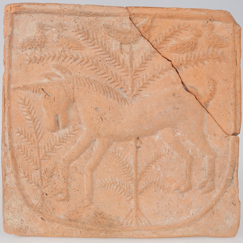 Kafel z wyobrażeniem jednorożca