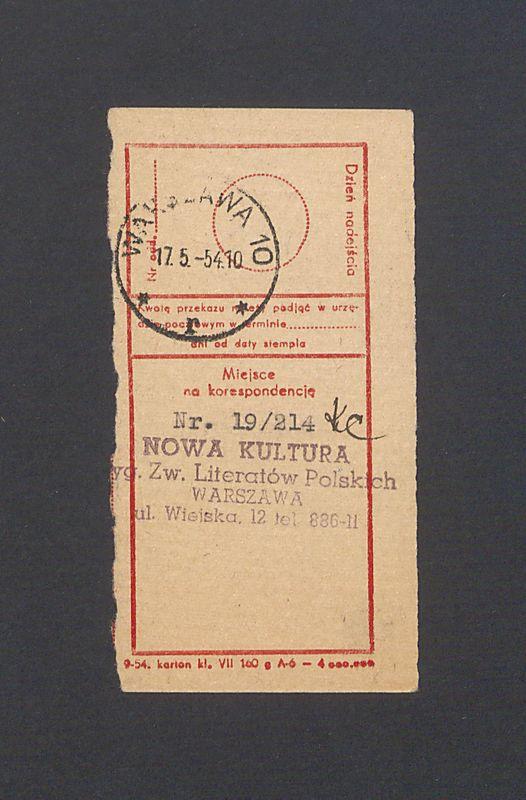 Odcinek dla odbiorcy dot. wpłat na rachunek bankowy, część II