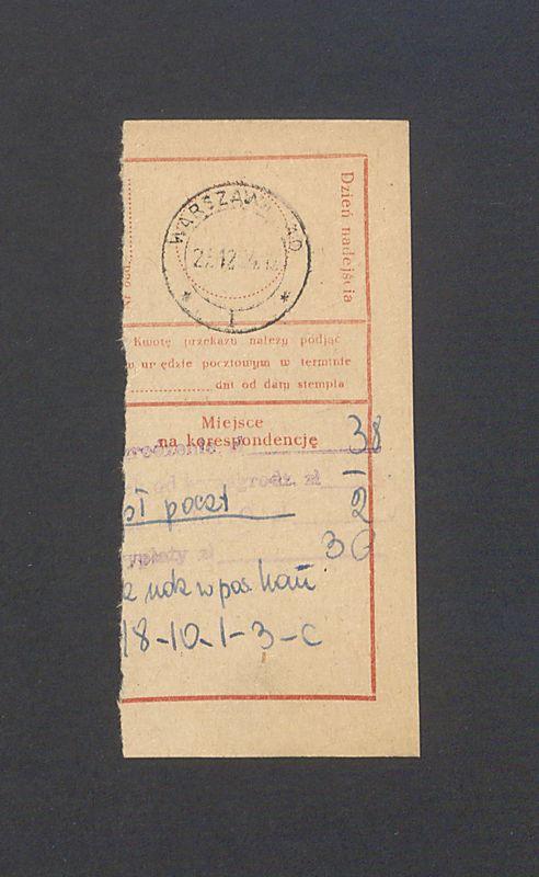 Odcinek dla odbiorcy dot. wpłat na rachunek bankowy, część I