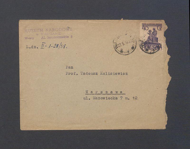 Koperta, nad. Muzeum Narodowe w Warszawie