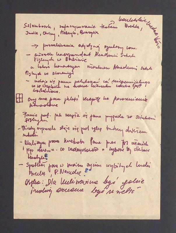 Szlembark, zafascynowanie teatrem Brechta, Indie, Chiny, Meksyk, Brazylia [...]