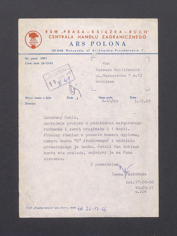 Szanowny Panie, uprzejmie prosimy o podpisanie załączonego rachunku [...]