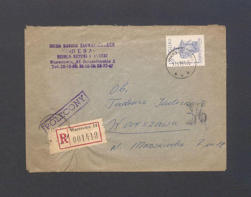 Koperta, nad. Biuro Handlu Zagranicznego Desa