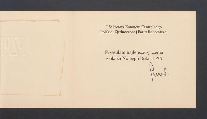 I Sekretarz Komitetu Centralnego Polskiej Zjednoczonej Partii Robotniczej, Przesyłam najlepsze życzenia [...]
