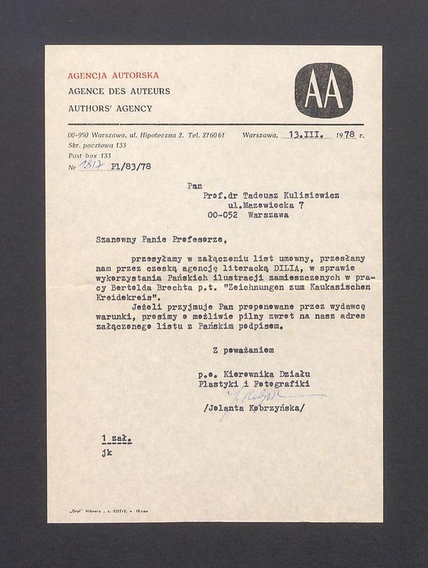 Szanowny Panie Profesorze, przesyłamy w załączeniu list umowny [...]