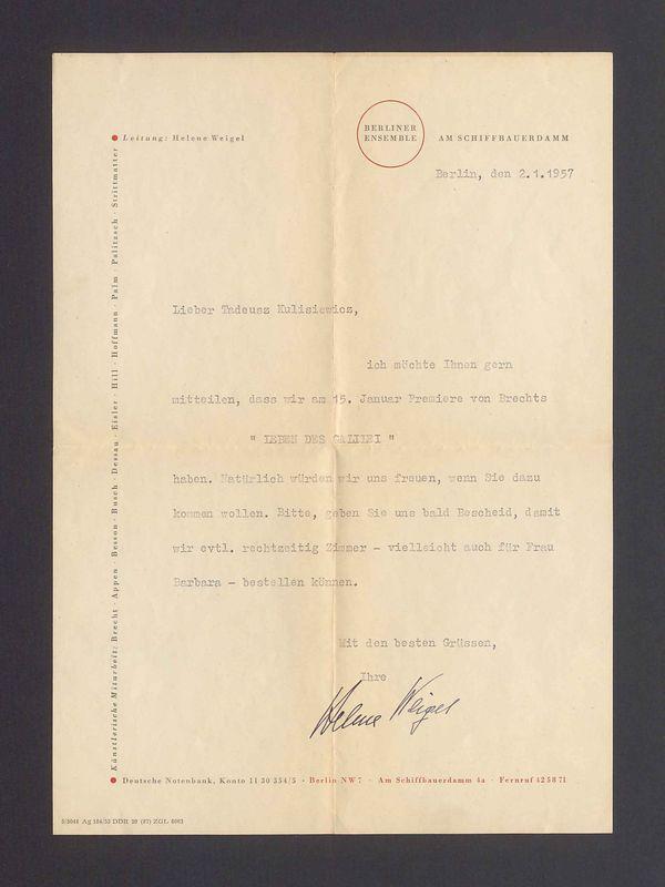 Lieber Tadeusz Kulisiewicz, ich mochte Ihnen gern mitteilen [...]