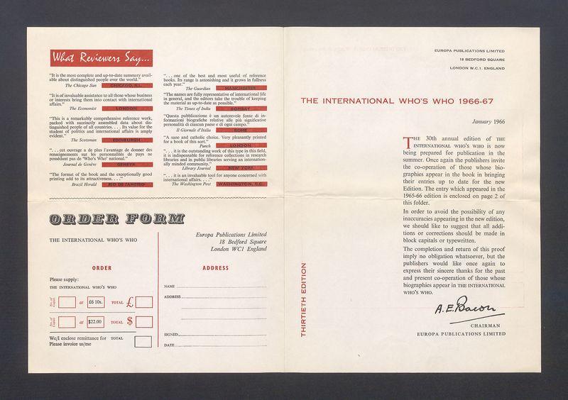 The international Who's Who 1966-67