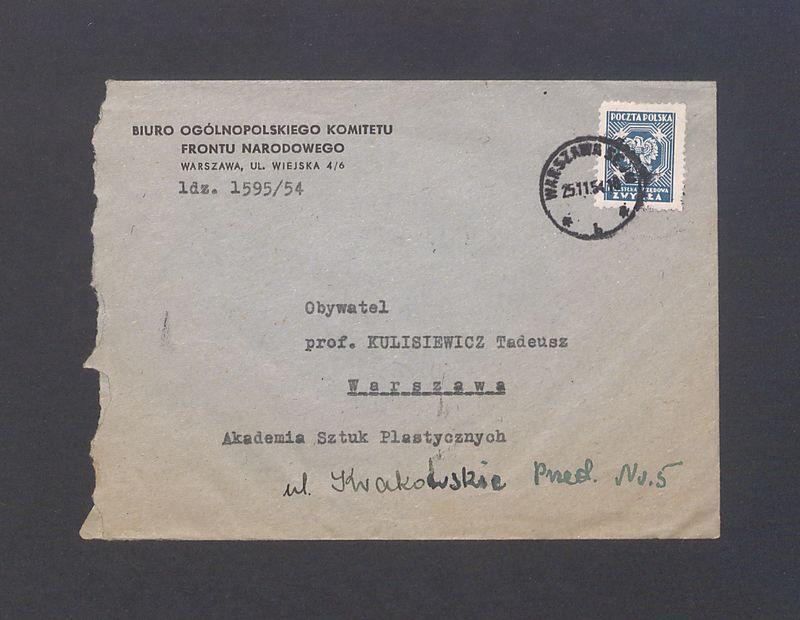 Koperta, nad. Biuro Ogólnopolskiego Komitetu Frontu Narodowego