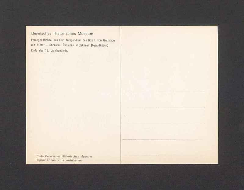 Erzengel Michael aus dem Antependium des Otto I. von Grandson mit Stifter