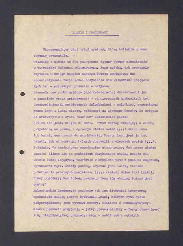 Ludzie i krajobrazy. Nieprzypadkowy jest tytuł wystawy, którą kaliskie muzeum obecnie prezentuje [...]