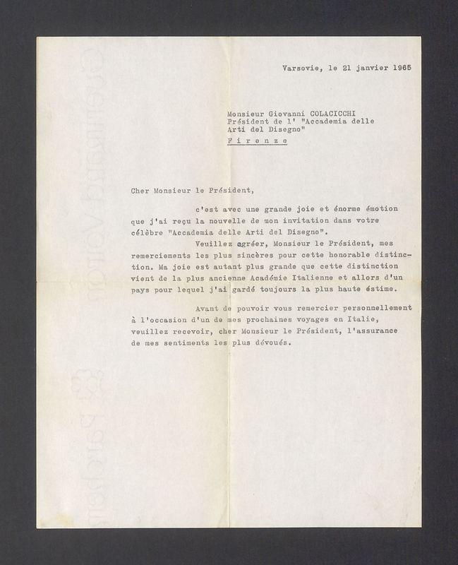 Zaproszenie na obiad wydany z okazji wręczenia odznaki honorowej