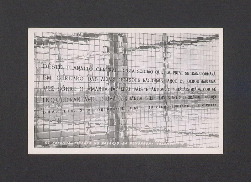 Brasilia - Dizeres no Palacio da Alvorada