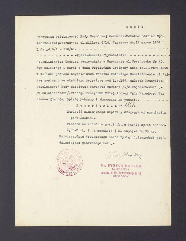 Poświadczenie obywatelstwa polskiego 