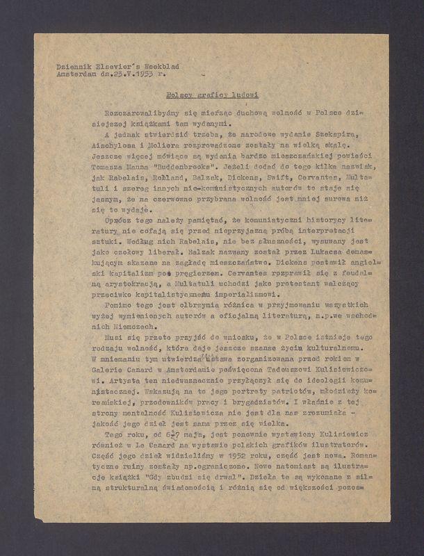 Polscy graficy ludowi. Rozczarowalibyśmy się mierząc duchową wolność w Polsce [...]