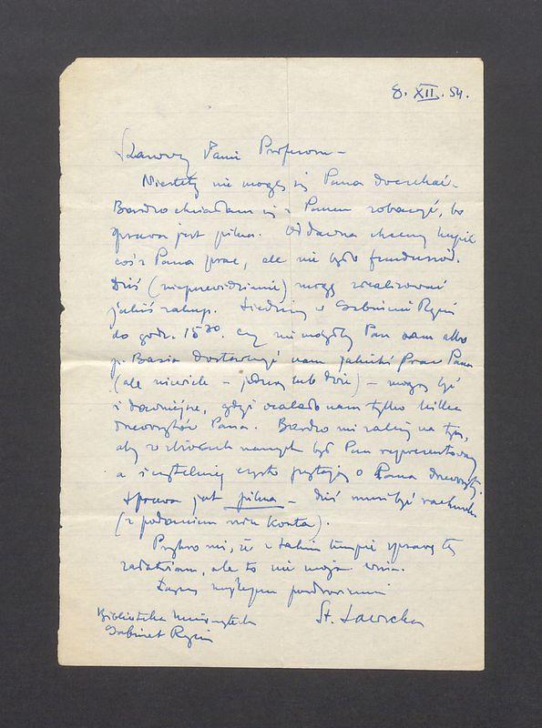 Szanowny Panie Profesorze! Niestety nie mogę [...]