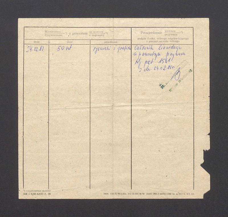 Dowód odprawy celnej warunkowej