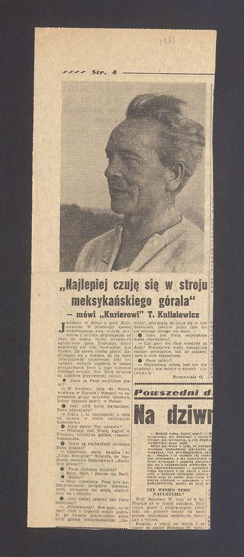 "Najlepiej czuję się w stroju meksykańskiego górala" - mówi "Kurierowi" T. Kulisiewicz