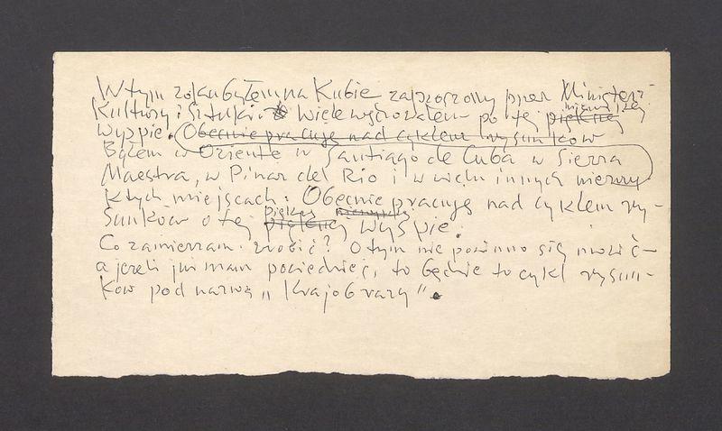 Notatka z podróży na Kubę, zapowiedź cyklu "Krajobrazy"