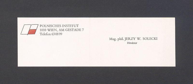 Mag. phil. Jerzy W. Solecki