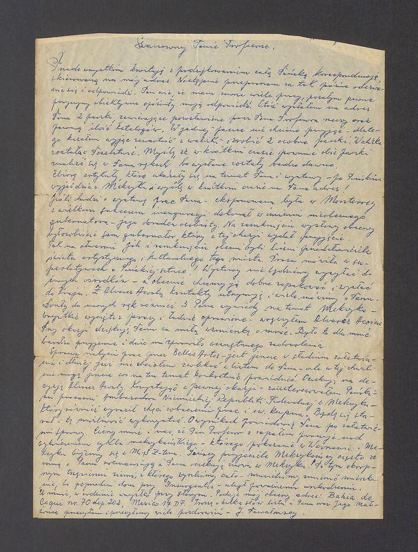 Szanowny Panie Profesorze. Przede wszystkim kwituję z podziękowaniem [...]