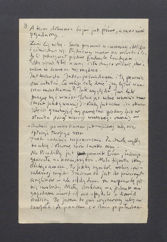 Moja Droga Basiu, już przyszedł wieczór, cisza [...]