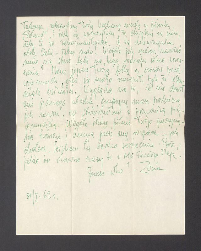 Tadeusz, zobaczyłam Twoją kochaną mordę [...]