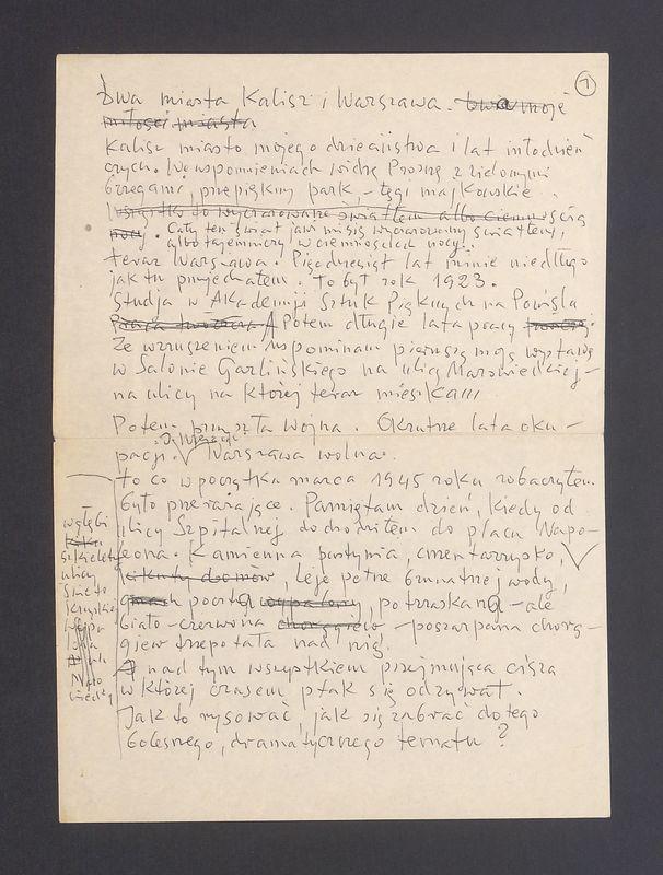 Notatka o powstaniu cyklu "Ruiny Warszawy"