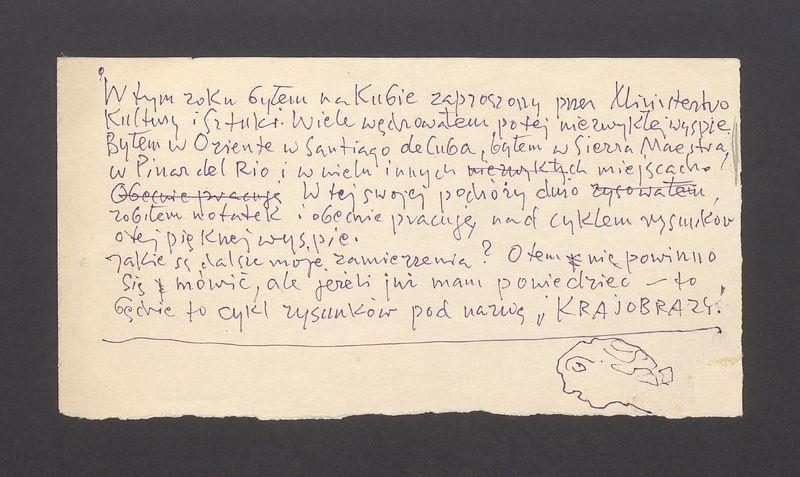 Notatka z podróży na Kubę, zapowiedź cyklu "Krajobrazy"