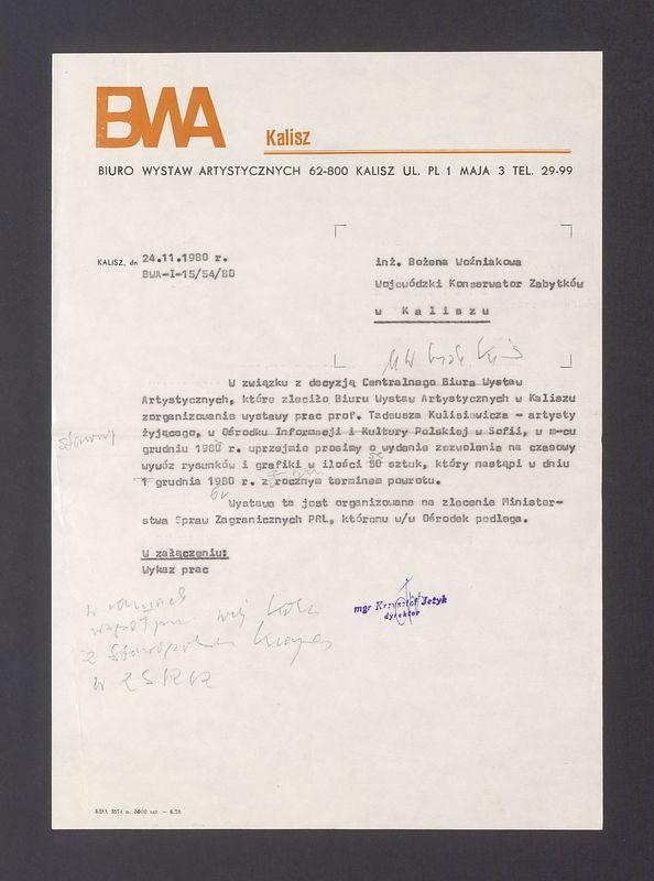 W związku z decyzją Centralnego Biura Wystaw Artystycznych [...]