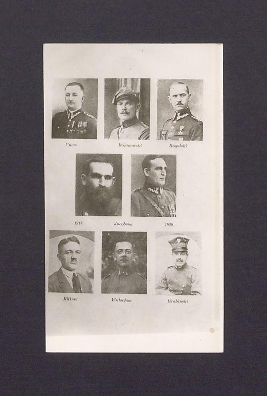 Siedmiu działaczy z Gniezna i dowódców powstania wlkp.: Cyms, Bojanowski, Rogalski,  Jacobson, Bittner, Watschon, Grabiński.