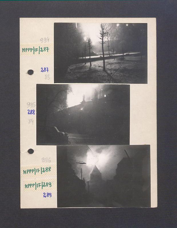 Plac przy płonącej katedrze.